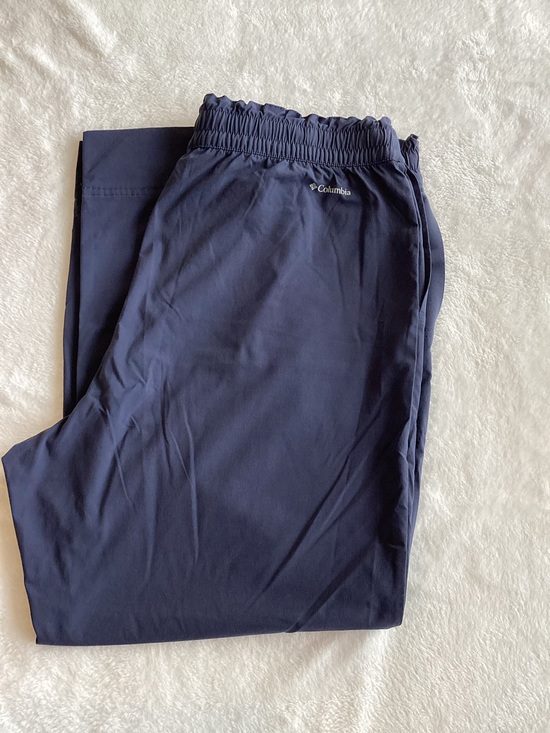 Columbia Pants - Columbia Cropped Hiking Pant High Rise Elastic Waist Size Large Blue Gray
